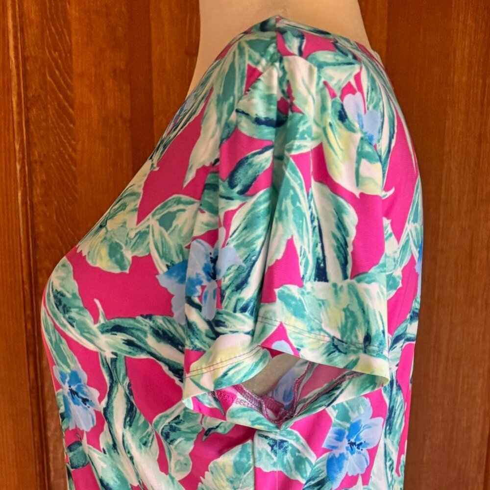 Pappagallo Tropical Pink A-line Dress, Sz L, NWT - Picture 3 of 13